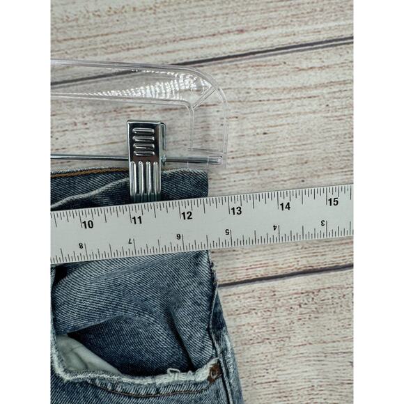 Agolde Riley High Rise Straight Crop Distressed Jeans Womens 23 Blue Light Wash - Picture 11 of 12